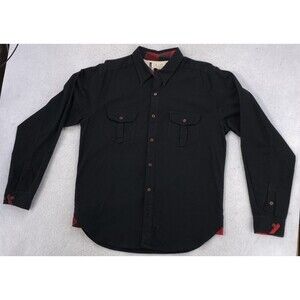 The Ryde Shirt  Mens Size Large Black Button-Front Long-sleeved Skate Surf Y2K